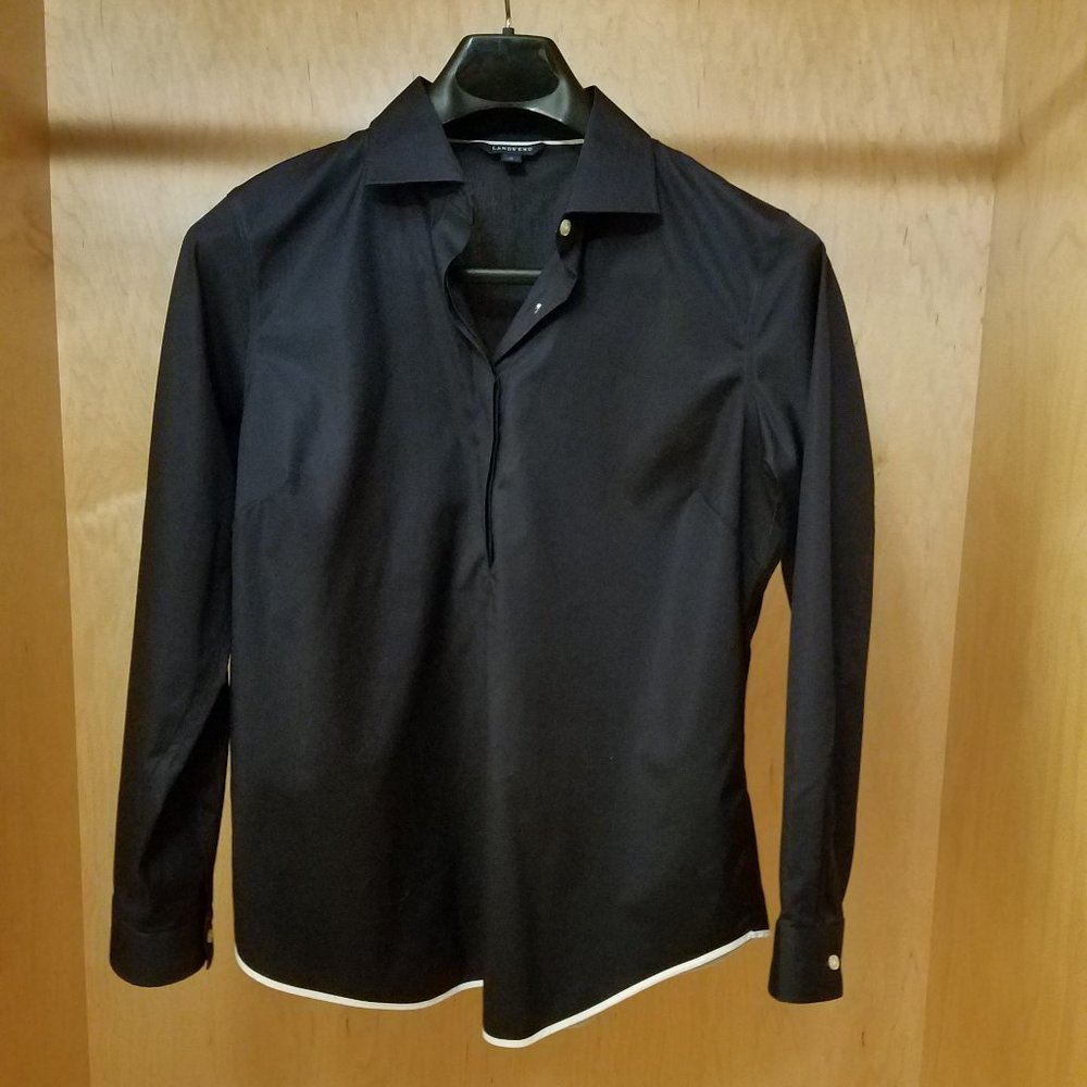 1/2 Button Navy Top/Blouse Size 14
